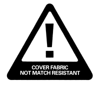 Cover fabric not match resistant label